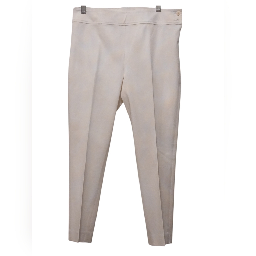 Lauren Ralph Lauren - Ivory Colored Ankle Pants W/2 Buttons & 7" Zipper, Size 6 - Picture 4 of 7